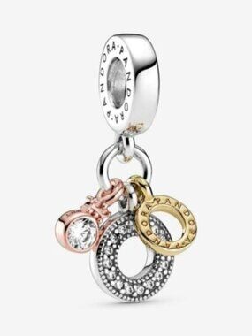 Pandora Triple Monogram & Logo Dangle Charm